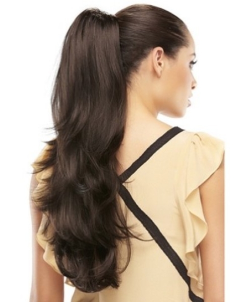 Stylish Brown Wavy Long Clip in Hairpieces