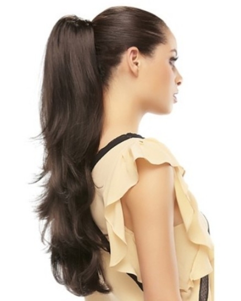 Stylish Brown Wavy Long Clip in Hairpieces