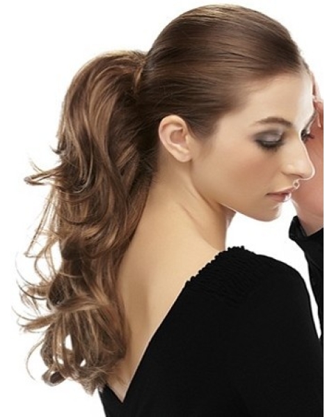 Gentle Brown Wavy Long Clip in Hairpieces