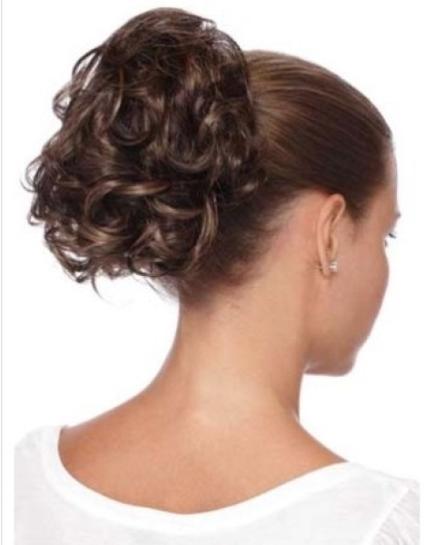 Flexibility Brown Curly Clip in Hairpieces