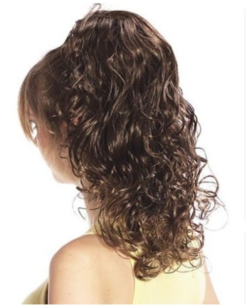 Great Brown Curly Long Clip in Hairpieces