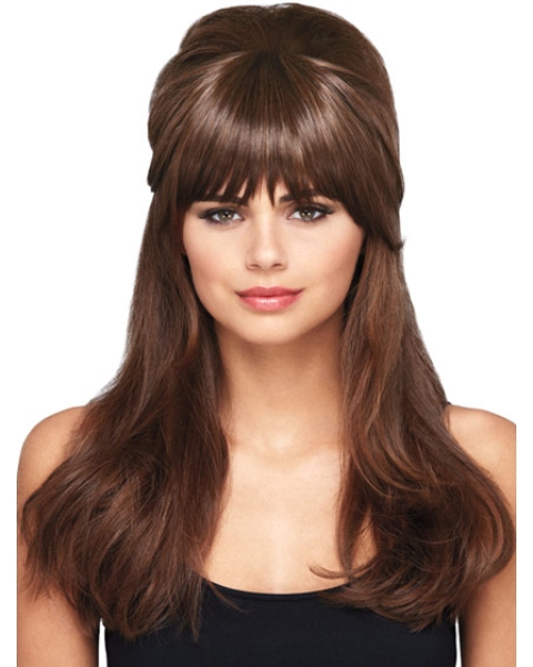 No-fuss Brown Straight Short Clip in Hairpieces