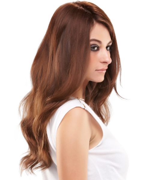 Nice Auburn Wavy Long Clip in Hairpieces