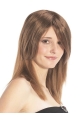 Refined Brown Straight Long Human Hair Hairpieces