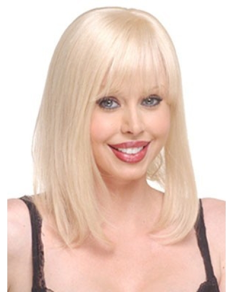 Elegant Blonde Straight Long Human Hair Hairpieces