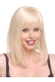 Elegant Blonde Straight Long Human Hair Hairpieces