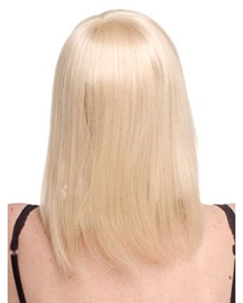 Elegant Blonde Straight Long Human Hair Hairpieces