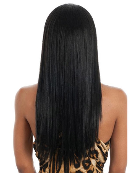 Black Straight Long Hair Falls & Half