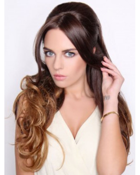 Discount Black Wavy Long Hair Falls & Half