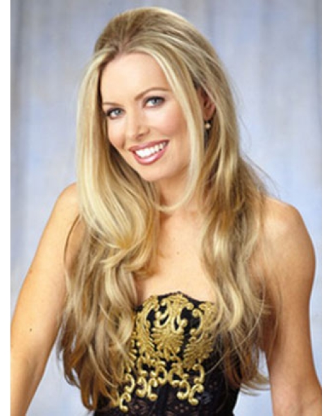 Nice Blonde Wavy Long Celebrity Wigs