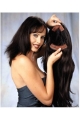 Beautiful Black Wavy Long Human Hair Wigs & Half Wigs