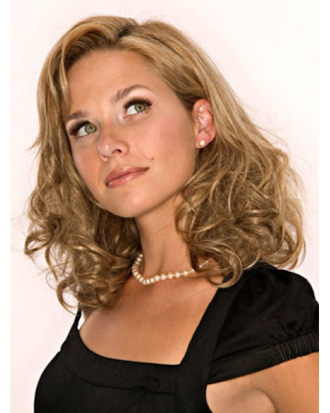 Modern Blonde Wavy Shoulder Length Hair Falls & Half Hairpieces