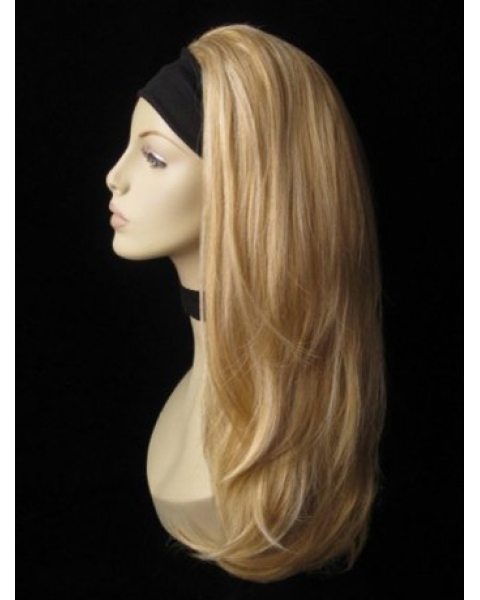 Great Blonde Straight Long Human Hair Wigs & Half Wigs