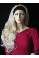 Style Blonde Wavy Long Human Hair Wigs & Half Wigs