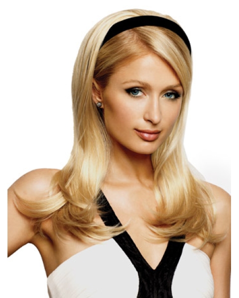 Fabulous Blonde Straight Long Human Hair Wigs & Half Wigs