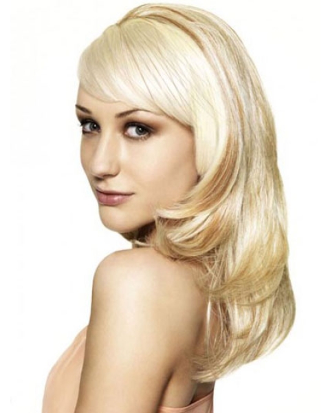 No-fuss Blonde Wavy Long Human Hair Wigs & Half Wigs