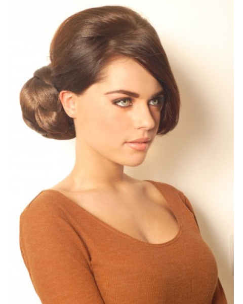 Synthetic Brown Convenient Wraps / Buns Hairpieces