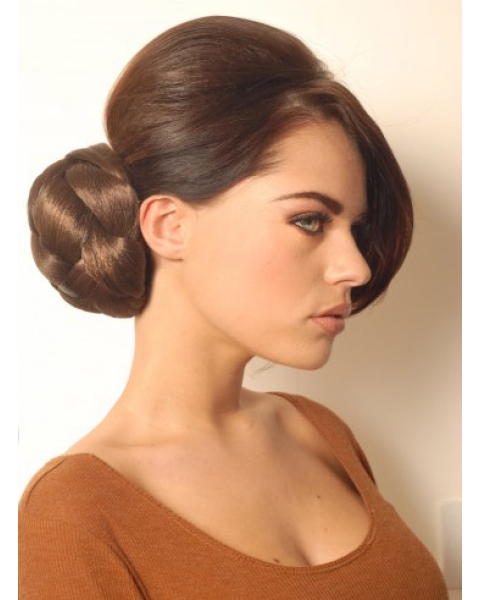 Synthetic Brown Convenient Wraps / Buns Hairpieces