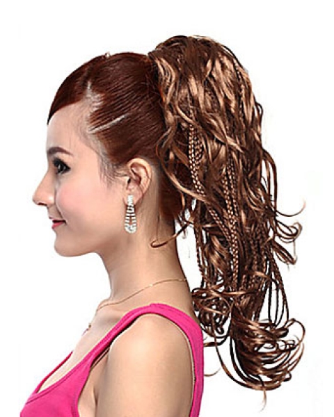 Ideal Brown Wavy Ponytails Hairpieces