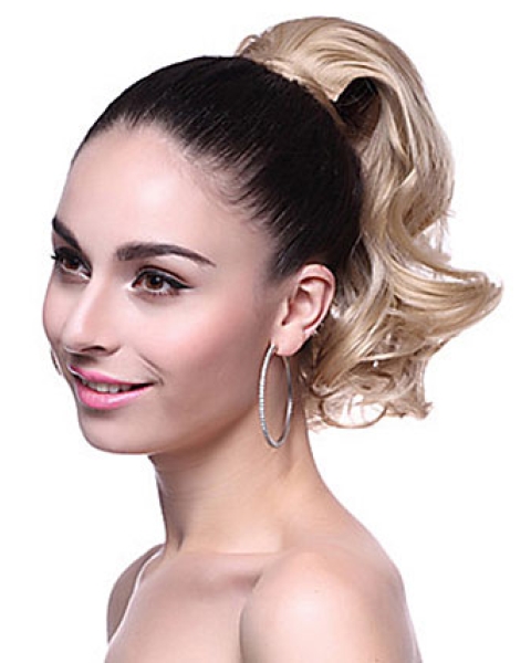 Designed Blonde Wavy Ponytails Hairpieces