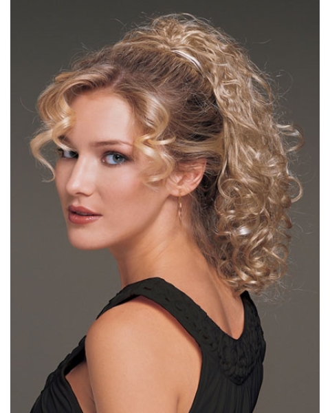 Beautiful Blonde Curly Ponytails Hairpieces