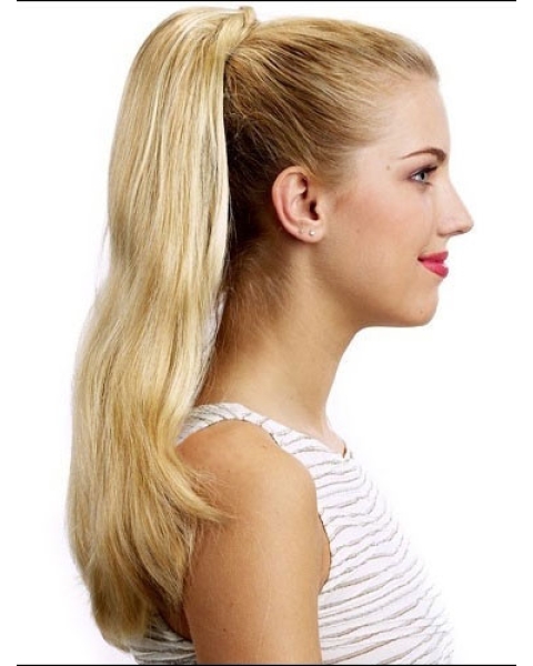 Traditiona Blonde Straight Long Ponytails Hairpieces