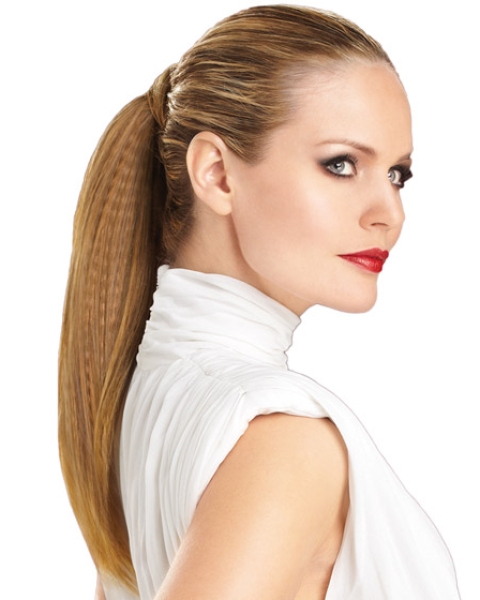 Synthetic Long Brown Fashionable Ponytails