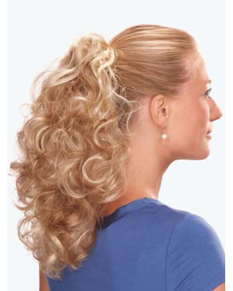 Fashionable Brown Curly Long Ponytails Hairpieces