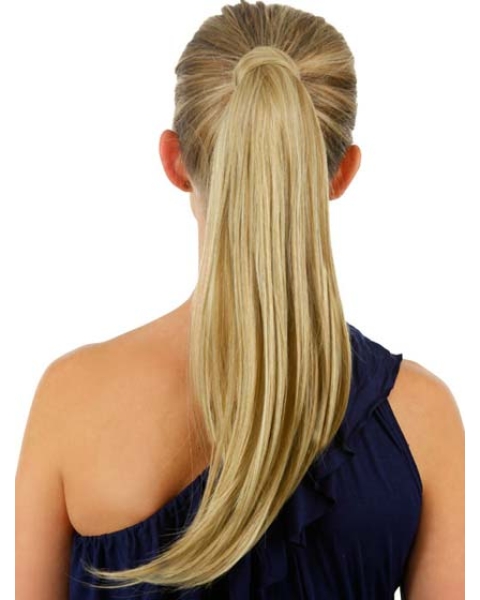 Comfortable Blonde Straight Long Ponytails Hairpieces