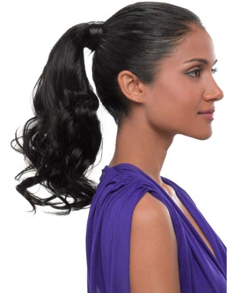 Synthetic Long Black No-fuss Ponytails