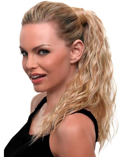 Durable Blonde Wavy Long Ponytails Hairpieces