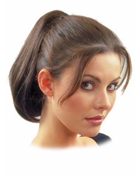 Synthetic Short Brown Pleasing Ponytails