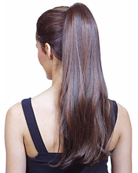 Synthetic Long Brown Easeful Ponytails