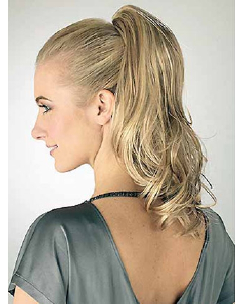 Synthetic Blonde Gentle Ponytails