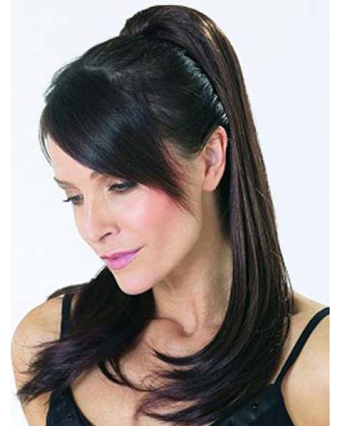 Synthetic Long Black Perfect Ponytails