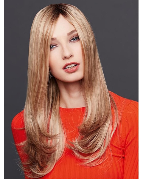 Best Quality Long Straight  Lace Front Monofilament Blonde Remy Human Hair  WomenWigs