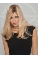 16" Long Straight Monofilament Blonde Without Bangs Women Human Hair Wigs