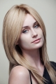 16" long Straight lace front Blonde Layered synthetic women Wigs