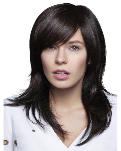 16" Long  Straight 100% Hand-tied Exquisite Synthetic Wigs For Women