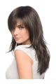 Easy Caples Brown Straight  Long Remy Human Hair Women Wigs