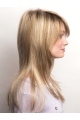 Mono top Long Blonde 16" Straight Online Long Synthetic women Wigs