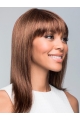 Auburn Capless 16" long Straight With Bangs Convenient Monofilament Synthetic Women Wigs