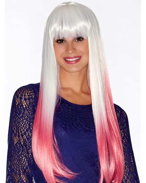 22" Long Straight Lace Front  Ombre/2 tone Synthetic Women Wigs