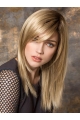 Blonde 16"long Straight Monofilament With Bangs No-fuss Synthetic Women Wigs