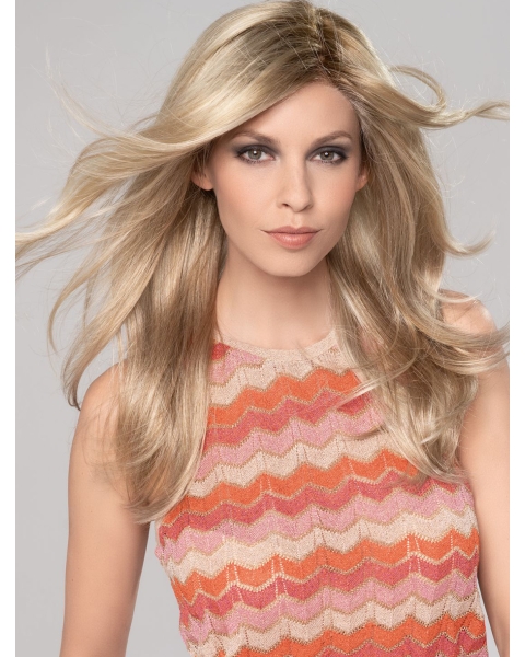 Long Blonde 16"  Capless Straight Synthetic Women Wigs