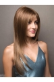 Capless Layered Brown Long Straight  Capless 18" Synthetic Wigs For Women