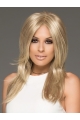 16" Long Straight hand-tied Blonde  Synthetic Lace Women Wigs