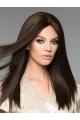  16" Long Straight 100% Hand-Tied Without Bangs Human Hair Women Wigs