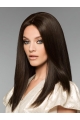  16" Long Straight 100% Hand-Tied Without Bangs Human Hair Women Wigs