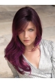 20'' Long Straight Capless Purple Layered Synthetic Women Wigs